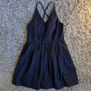 Navy Blue Open Back Mini Dress